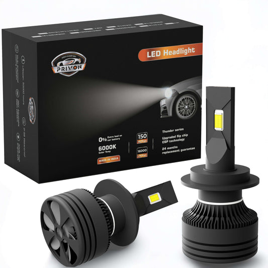 PRIVON 150W White LED Headlight Bulb For Car |6000K White Light| 02 Years Replacement guarantee Privon.in
