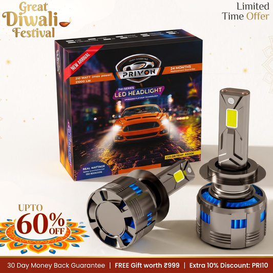 PRIVON 210W Ultra Bright LED Headlight Bulb | 6000K White Light  | 02 Years Replacement Guarantee