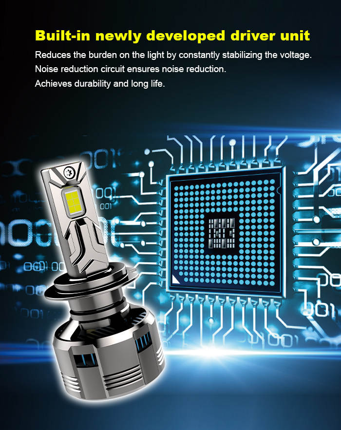 210W white LED Headlight bulb for car | 21000LM | 6500k | 02 years replacement guarantee