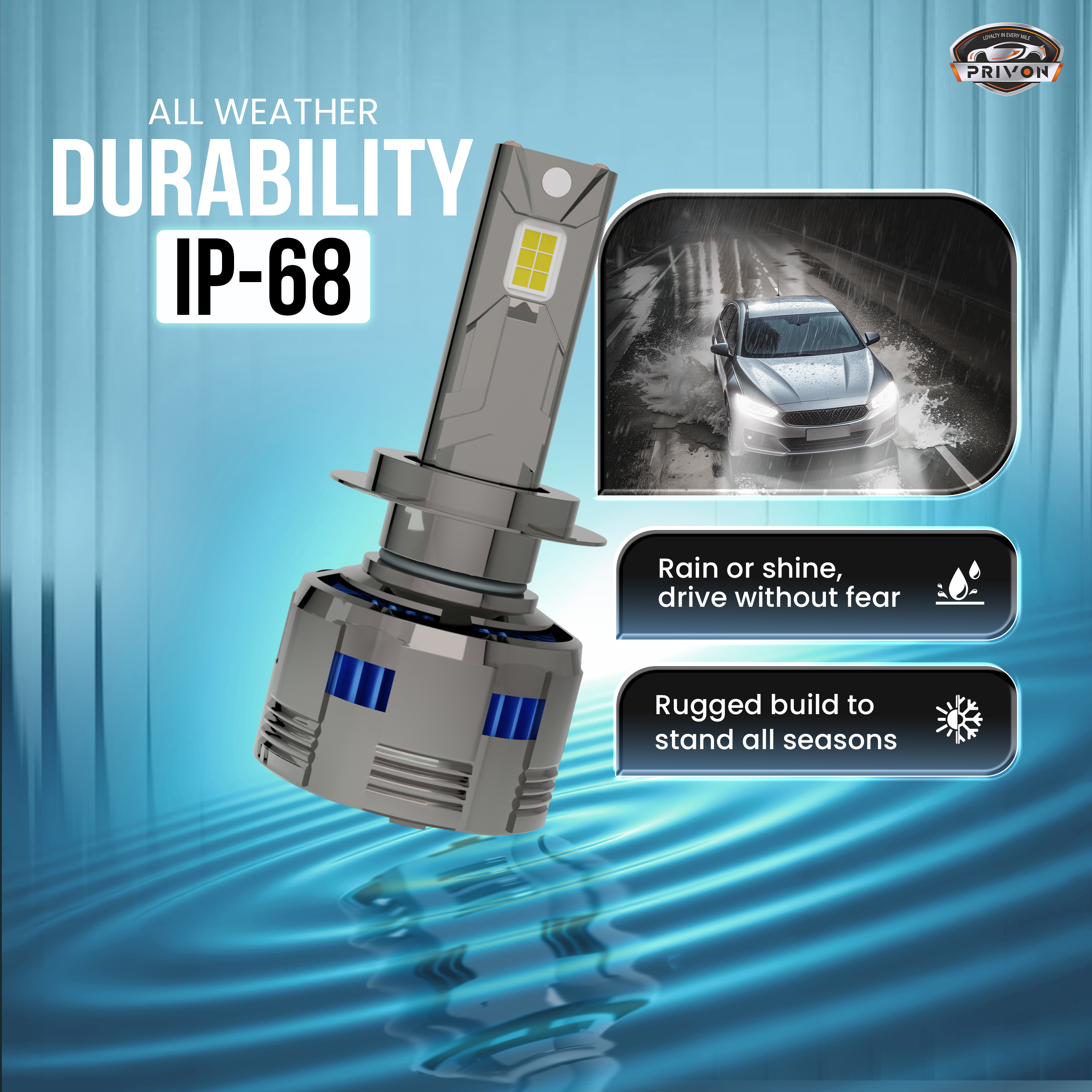 210W white LED Headlight bulb for car | 21000LM | 6500k | 02 years replacement guarantee