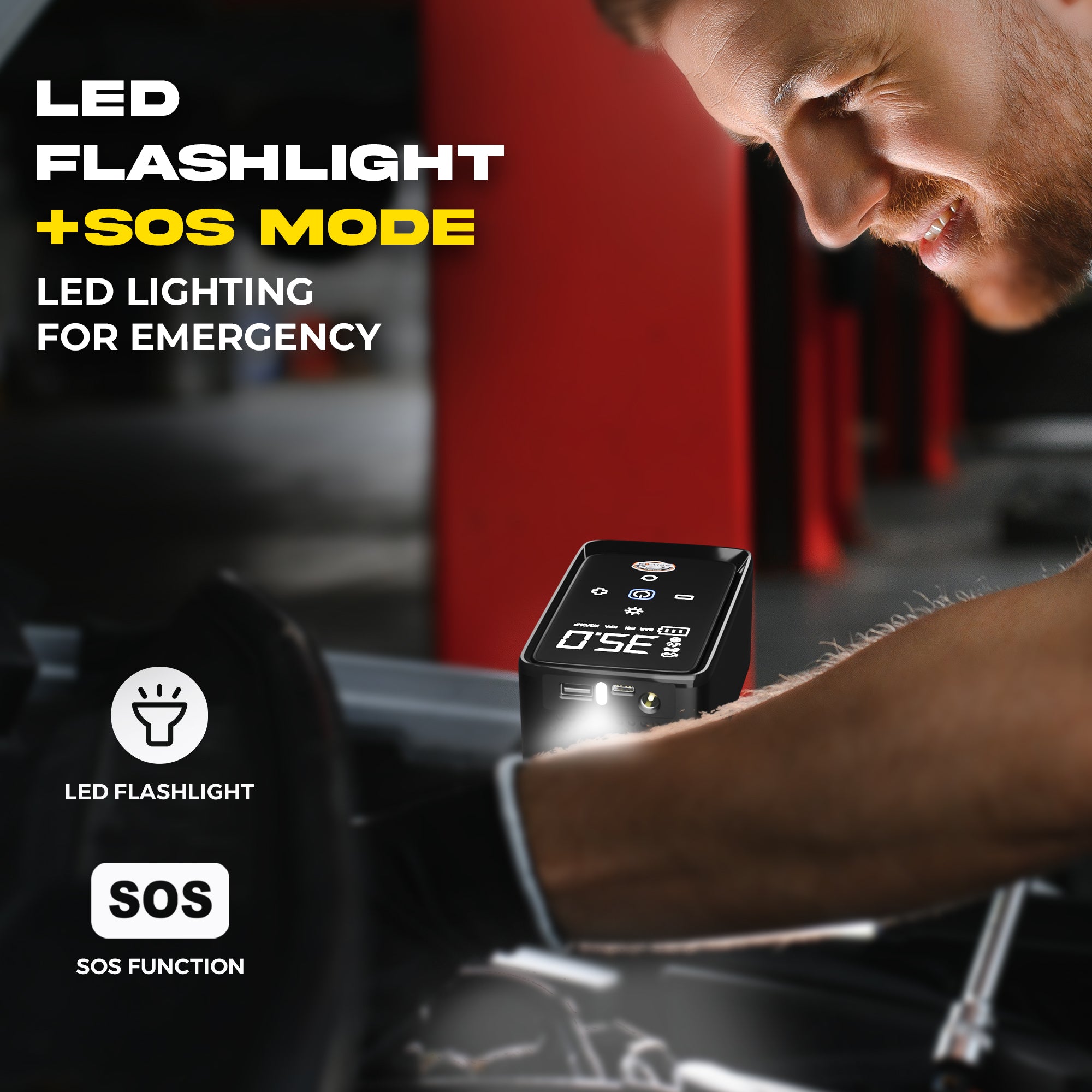 PRIVON Portable Tyre Inflator for Car and Bike, Cycle | 4500mAh Cordless & 12V Car Socket Air Pump | 150 PSI Digital Display | LED Flashlight | Power Bank | Auto Shut Off | 18M Warranty (Tez 1.0)