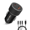 60 W Car Charger with 3-in-1 Cable